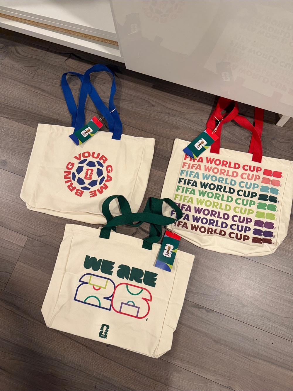 FIFA WORLD CUP AMERICA 2026 set of 3 Canvas Totes bags FIFA Authentic